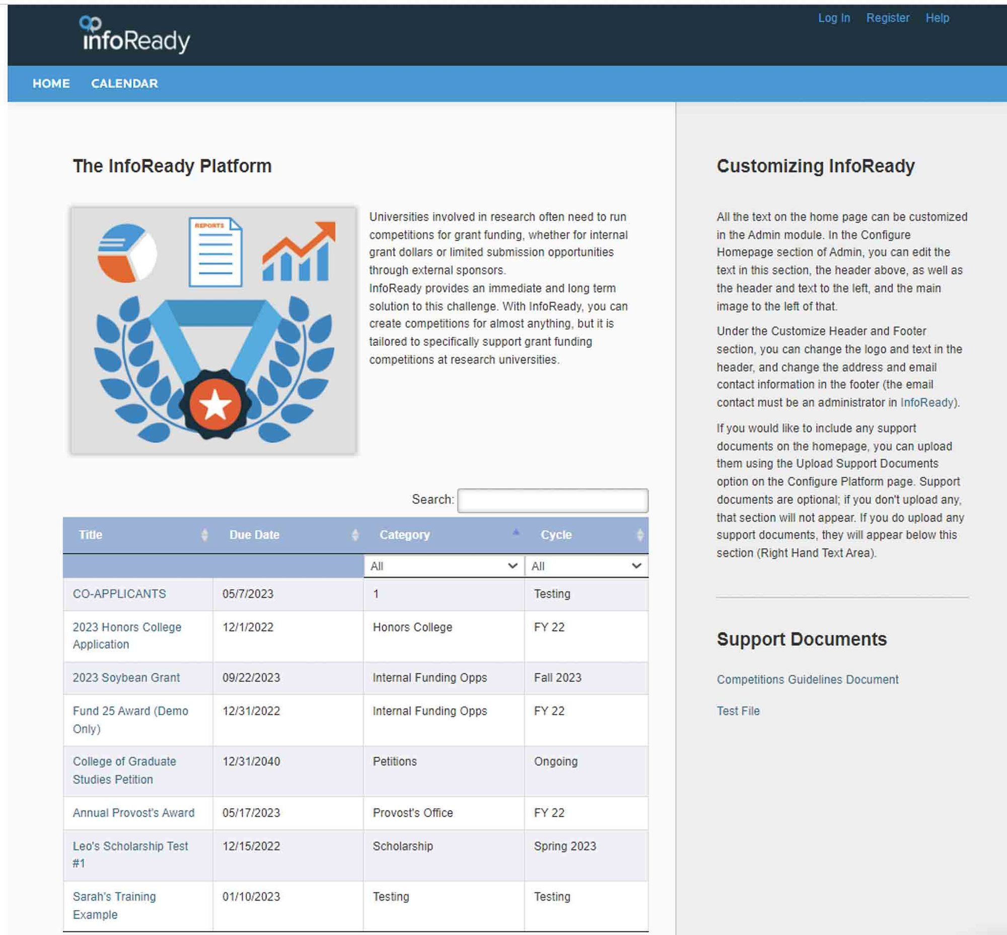 Demo Site Home Page