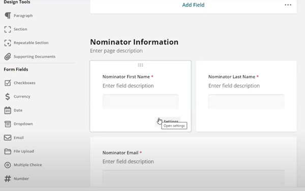 Nominator screenshot