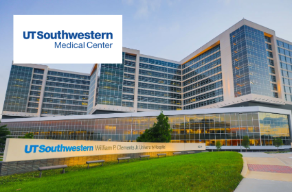 UT Southwestern campus and logo