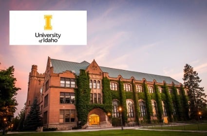 University of Idaho building and logo