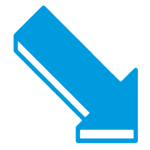 Arrow down and right IR blue