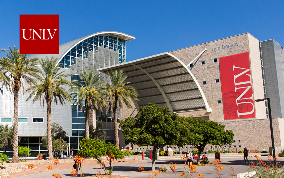 UNLV campus with logo